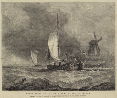 Nederlandse Boten op de Maas, op weg naar Rotterdam door Walter William May